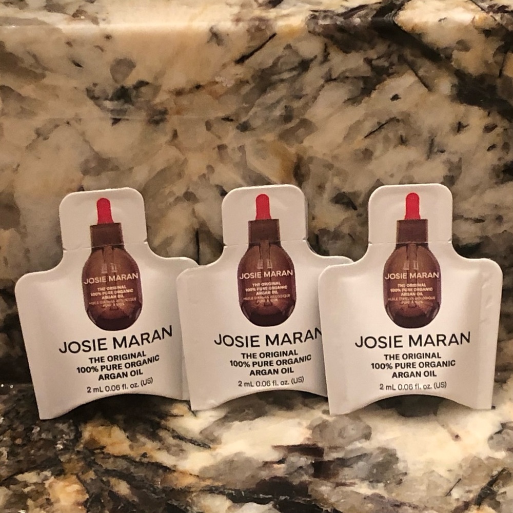 3pcs Josie Maran The Original 100% Pure Organic Argan 2ml Each Oil Samples